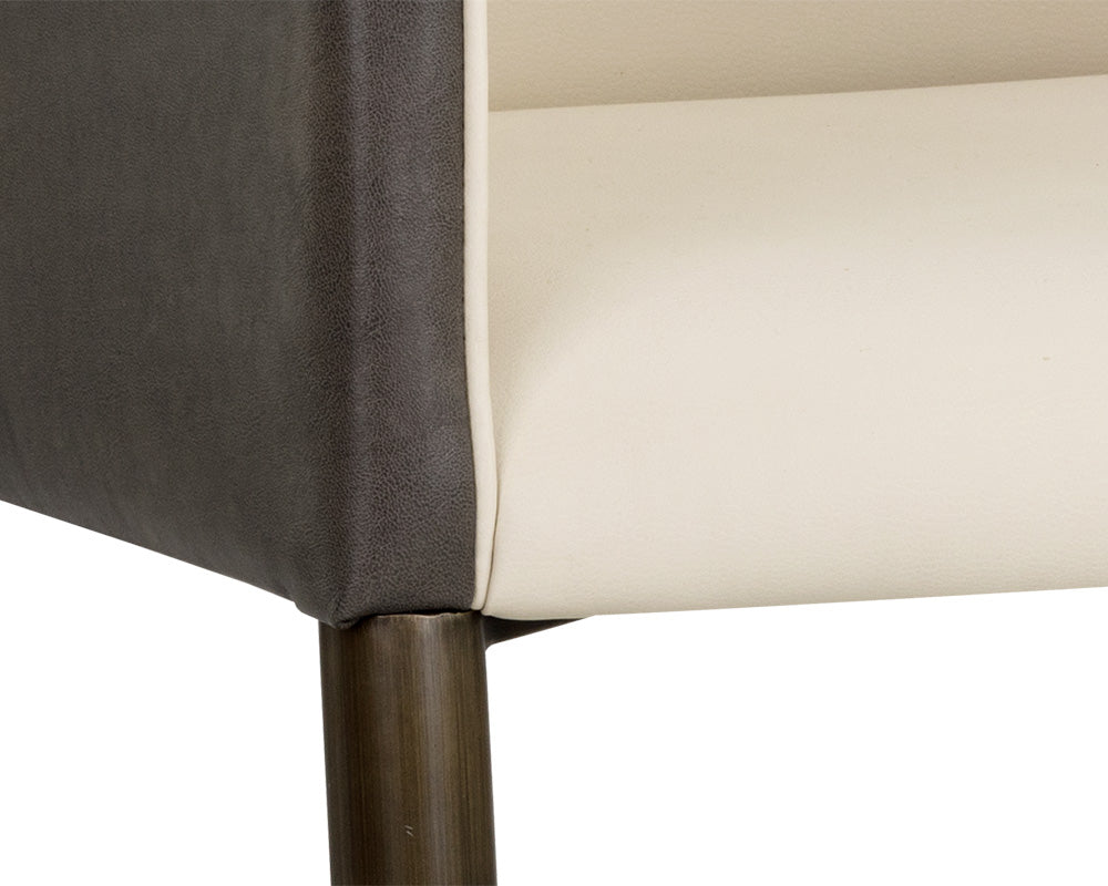 Sunpan Kylin Dining Armchair - Dillon Cream and Bravo Ash