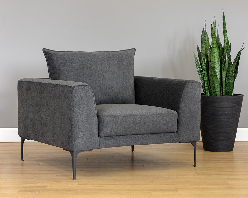 Sunpan Virgo Armchair - Metropolis Blue/Polo Club Kohl Grey/Stone
