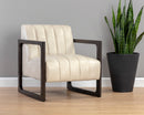 Sunpan Joaquin Lounge Chair In Bravo Cream/Metal/Metropolis Blue