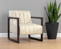 Sunpan Joaquin Lounge Chair In Bravo Cream/Metal/Metropolis Blue