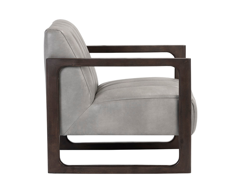 Sunpan Joaquin Lounge Chair In Bravo Cream/Metal/Metropolis Blue