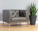 Sunpan Westin Armchair - Vintage Black Night/Caramel/Peacock/Steel Grey/Vanilla Leather