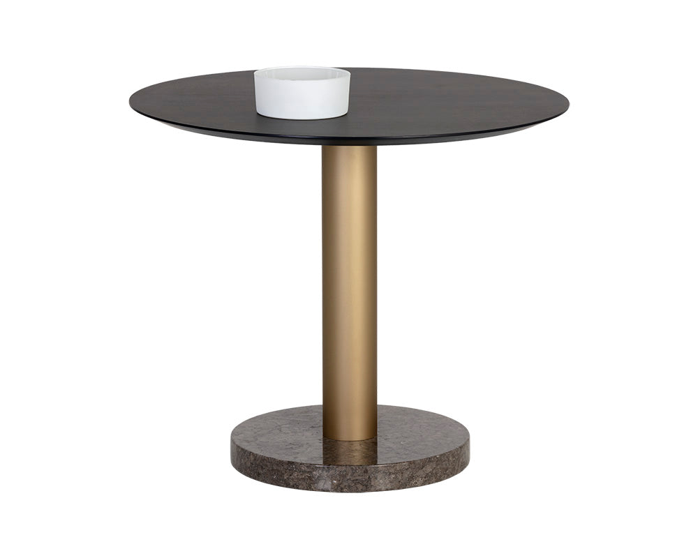 Sunpan Monaco Bistro Table - Gold - Light Grey Marble / Charcoal Grey - 35.5"