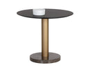 Sunpan Monaco Bistro Table - Gold - Light Grey Marble / Charcoal Grey - 35.5"