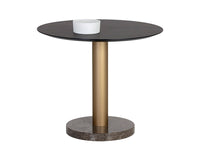 Sunpan Monaco Bistro Table - Gold - Light Grey Marble / Charcoal Grey - 35.5"