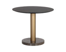 Sunpan Monaco Bistro Table - Gold - Light Grey Marble / Charcoal Grey - 35.5"