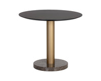 Sunpan Monaco Bistro Table - Gold - Light Grey Marble / Charcoal Grey - 35.5"