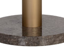 Sunpan Monaco Bistro Table - Gold - Light Grey Marble / Charcoal Grey - 35.5"