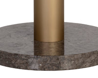 Sunpan Monaco Bistro Table - Gold - Light Grey Marble / Charcoal Grey - 35.5"