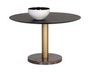 Sunpan Monaco Dining Table - Gold - Light Grey Marble / Charcoal Grey - 48"
