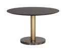 Sunpan Monaco Dining Table - Gold - Light Grey Marble / Charcoal Grey - 48"