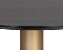Sunpan Monaco Dining Table - Gold - Light Grey Marble / Charcoal Grey - 48"