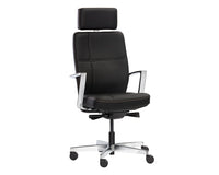 Sunpan Dennison Office Chair in Black Leather/Cream Leather/Sand Leather