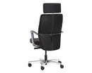 Sunpan Dennison Office Chair in Black Leather/Cream Leather/Sand Leather
