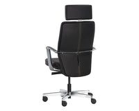 Sunpan Dennison Office Chair in Black Leather/Cream Leather/Sand Leather