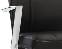 Sunpan Dennison Office Chair in Black Leather/Cream Leather/Sand Leather