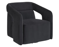 Sunpan Kendrick Swivel Lounge Chair - Abbington Black / Belfast Heather Grey