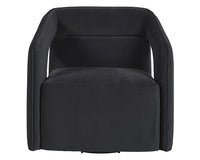 Sunpan Kendrick Swivel Lounge Chair - Abbington Black / Belfast Heather Grey