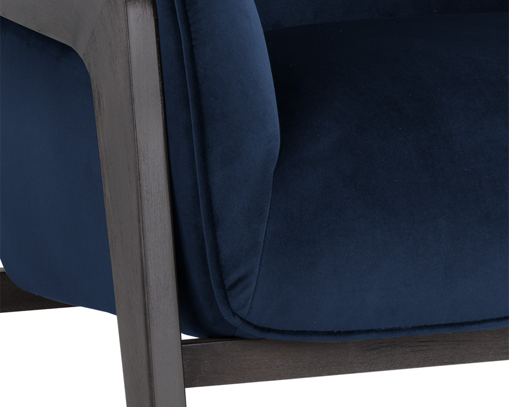 Sunpan Maximus Lounge Chair In Metropolis Blue/Moss Green//Polo Club Stone And Overcast Grey