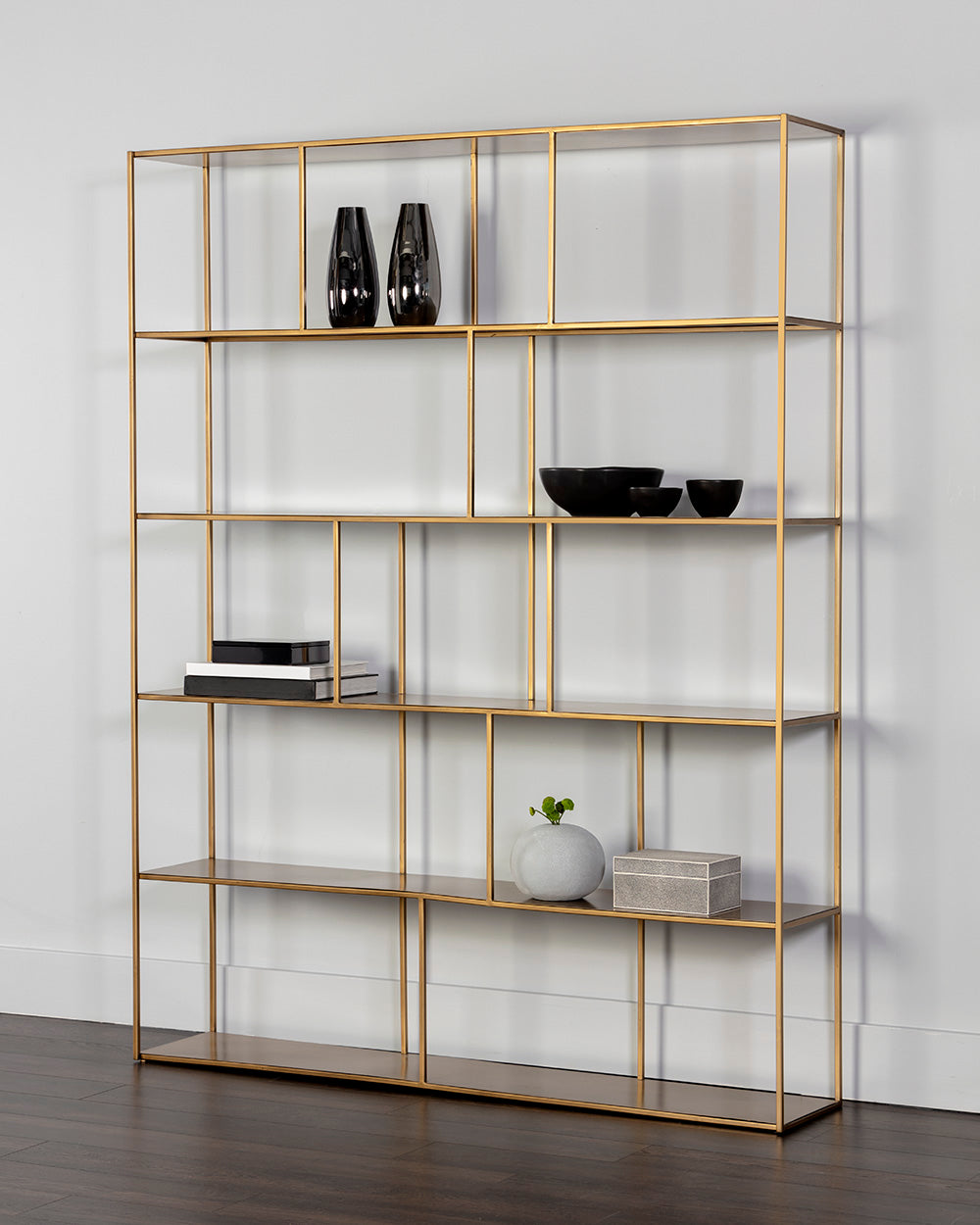 Sunpan Eiffel Bookcase - Extra Large - Antique Brass/Black