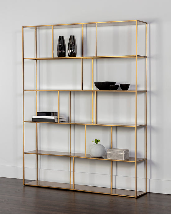 Sunpan Eiffel Bookcase - Extra Large - Antique Brass/Black