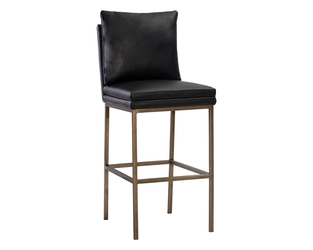 Sunpan Paige Barstool - Bravo Black/Cream