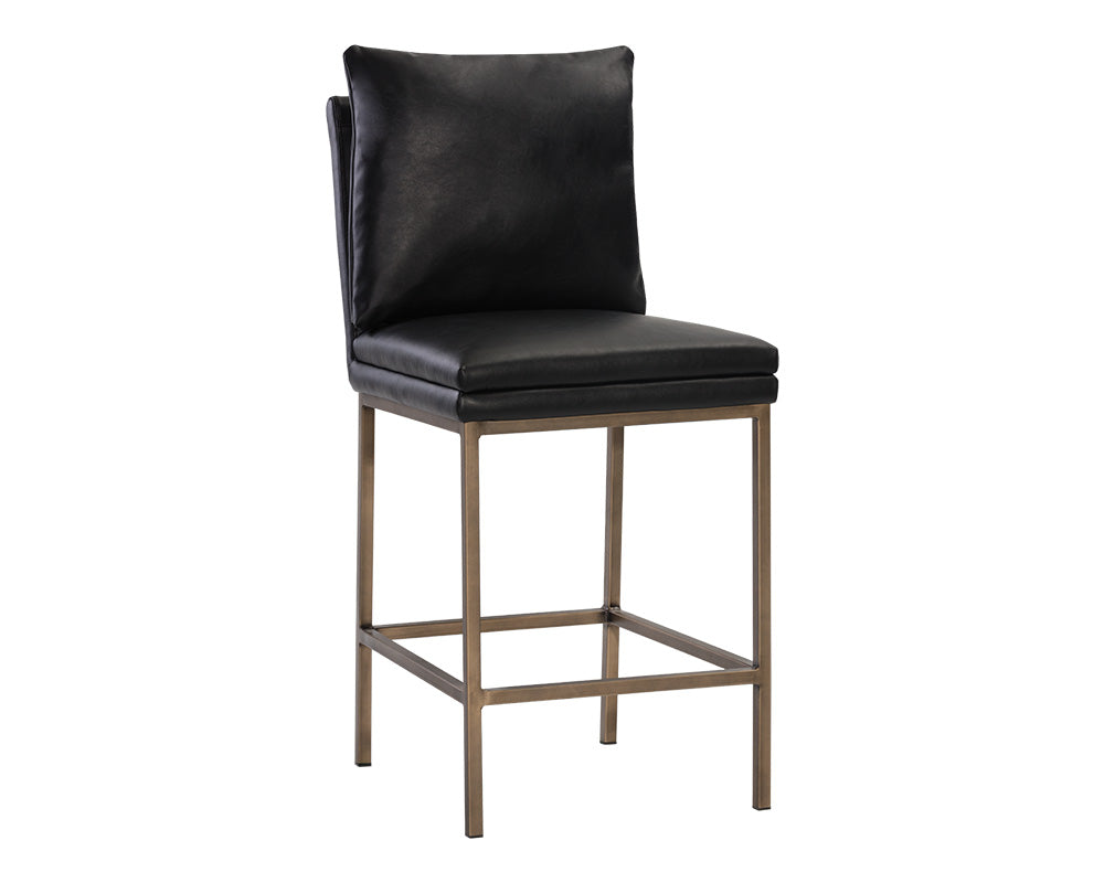 Sunpan Paige Counter Stool - Bravo Black/Cream