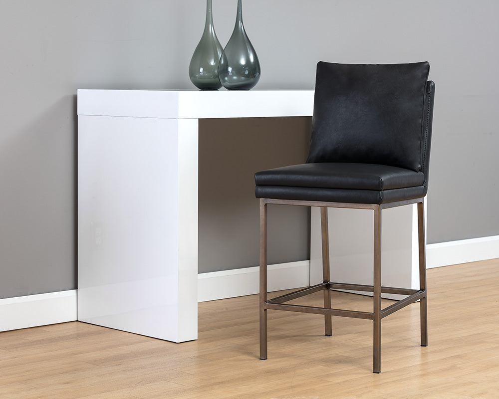 Sunpan Paige Counter Stool - Bravo Black/Cream