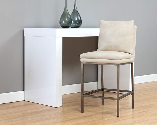 Sunpan Paige Counter Stool - Bravo Black/Cream