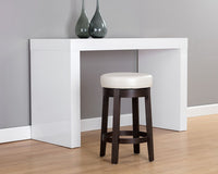 SUNPAN Cedric Swivel Counter Stool - Castillo Cream, Havana Dark Brown