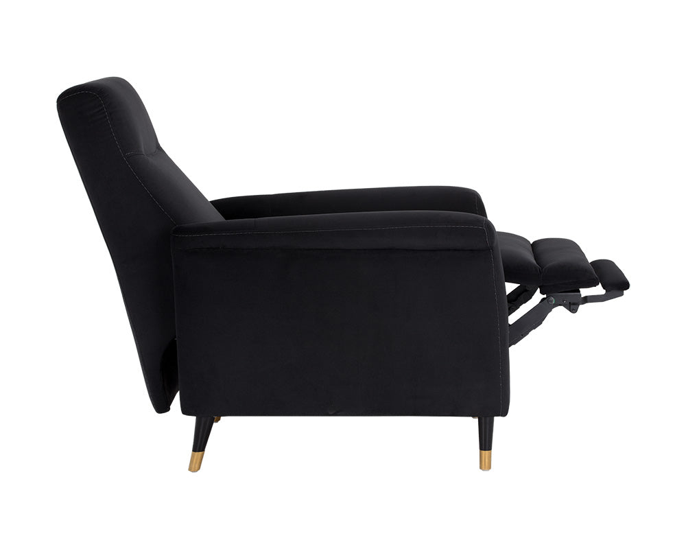 Sunpan Rupert Recliner In Abbington Black/Polo Club Stone