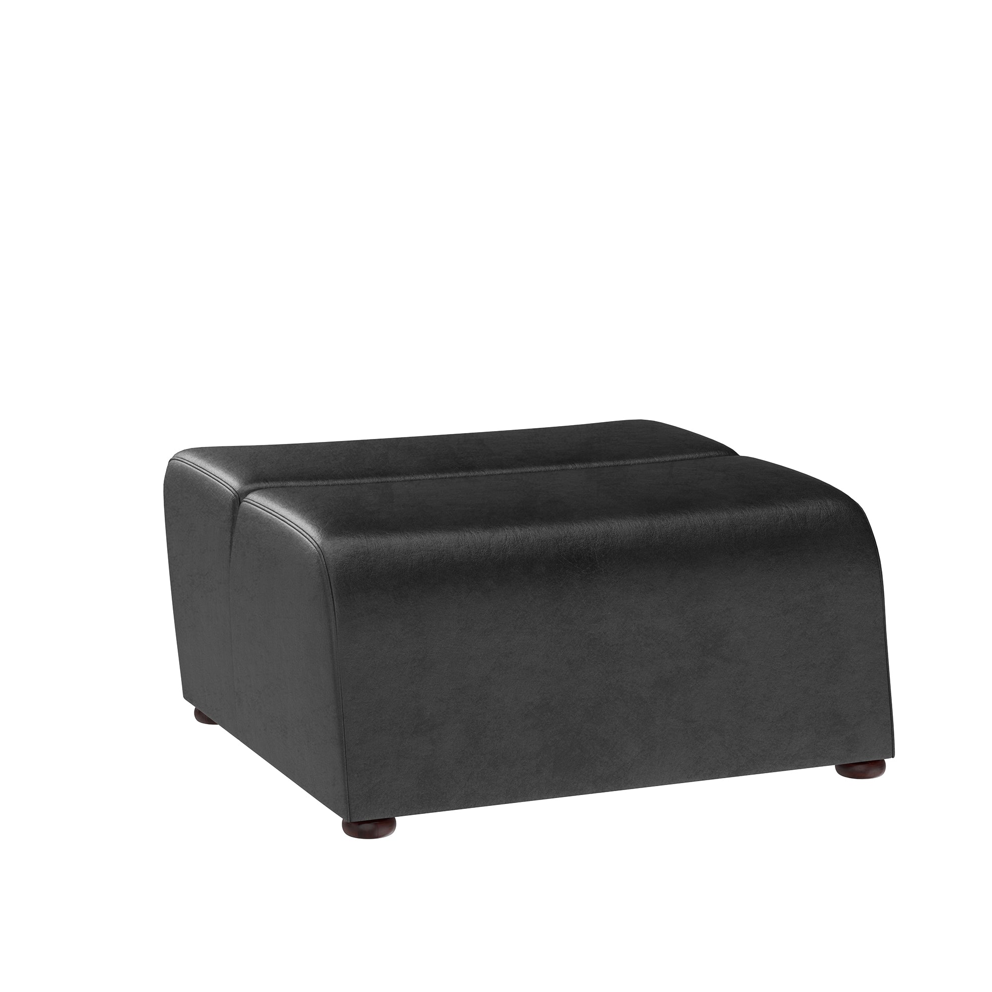 Sunpan Cornell Modular - Ottoman - Coal Black/Havana Dark Brown/Tobacco Tan
