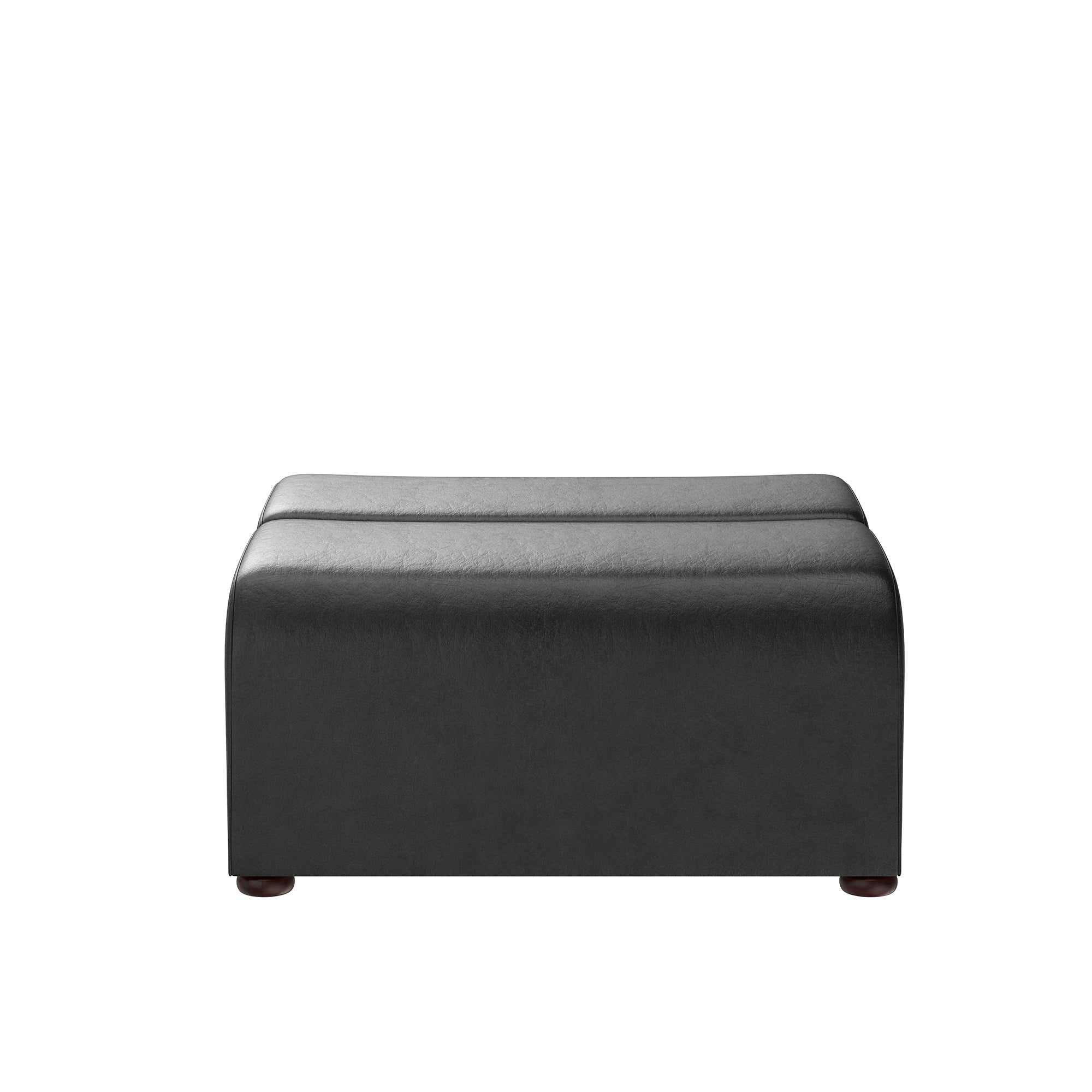 Sunpan Cornell Modular - Ottoman - Coal Black/Havana Dark Brown/Tobacco Tan