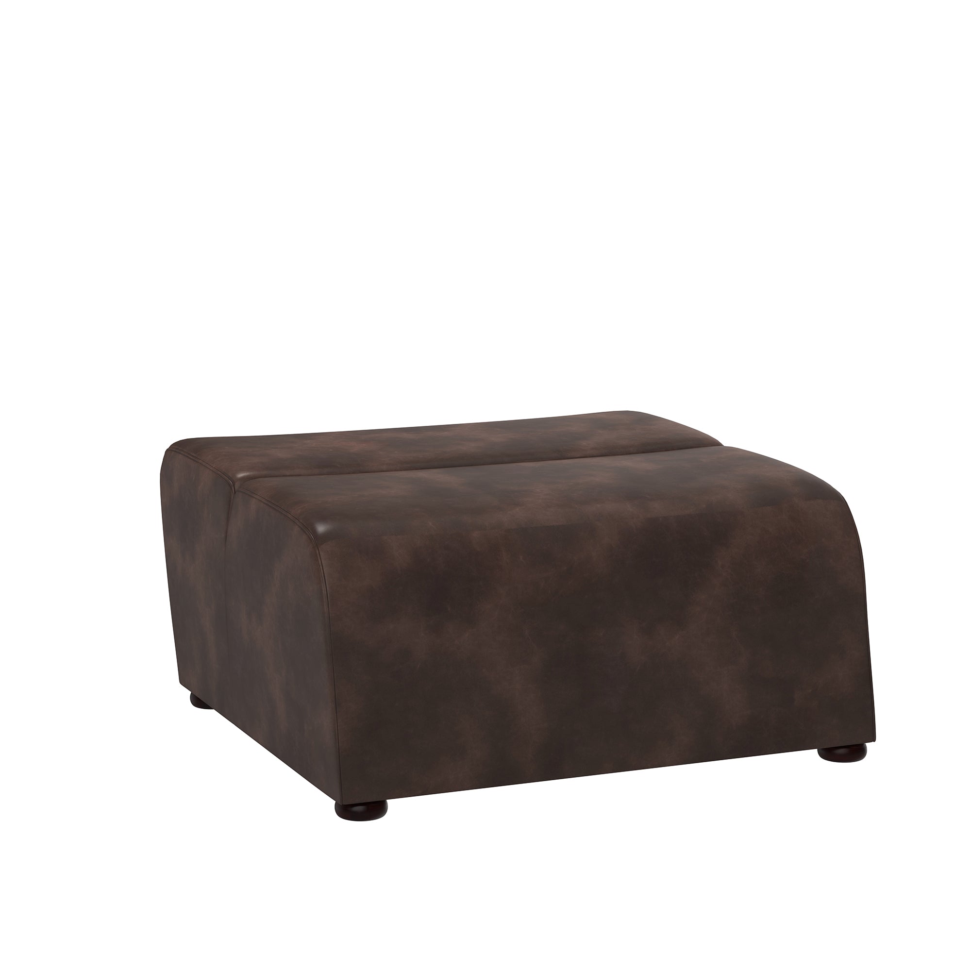Sunpan Cornell Modular - Ottoman - Coal Black/Havana Dark Brown/Tobacco Tan