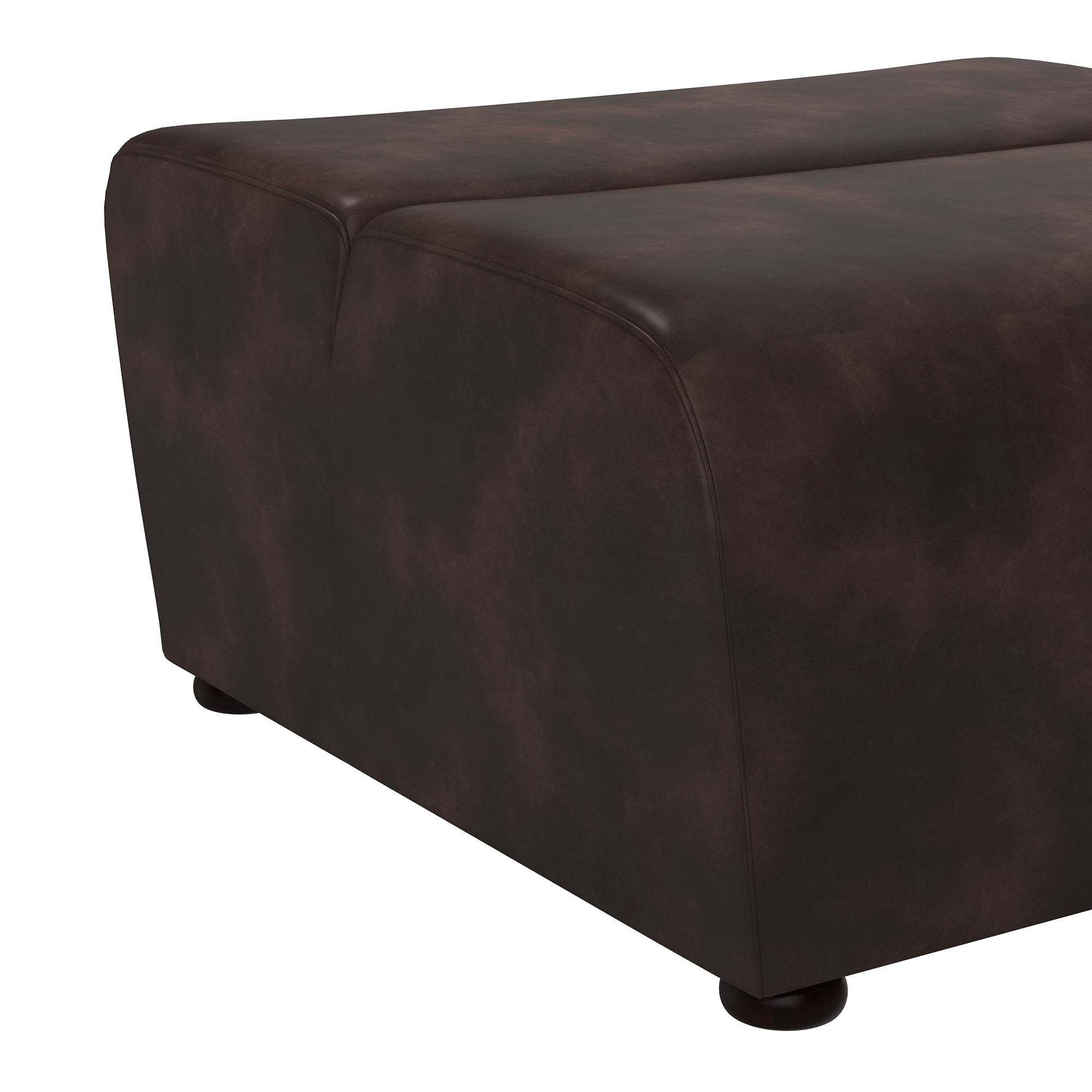 Sunpan Cornell Modular - Ottoman - Coal Black/Havana Dark Brown/Tobacco Tan