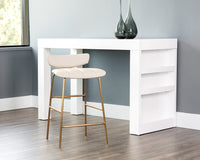 Sunpan Lorelei Counter Stool - Dillon Cream/Dillon Cream and Dillon Black