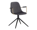 Sunpan Cassius Swivel Dining Armchair - Abbington Black and Bravo Black/Dillon Cream/Slate Tint and Nightfall Black
