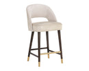 Sunpan Monae Counter Stool - Abbington Black/Bravo Cream and Polo Club Muslin/Moss Green
