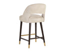 Sunpan Monae Counter Stool - Abbington Black/Bravo Cream and Polo Club Muslin/Moss Green