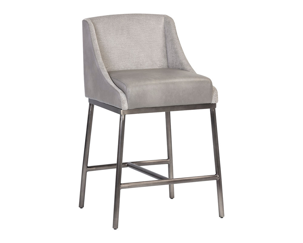 Sunpan Dalary Counter Stool - Bravo Metal / Polo Club Stone
