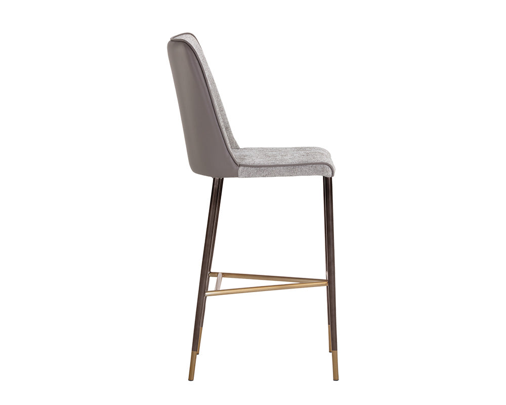 Sunpan Klaus Barstool - Black - Sparrow Grey and Napa Black/ Flint Grey and Napa Taupe