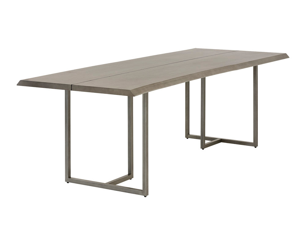 Sunpan Donnelly Dining Table In Antique Brass and Dark Mango/Ash Grey  - 95"
