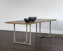 Sunpan Donnelly Dining Table In Antique Brass and Dark Mango/Ash Grey  - 95"