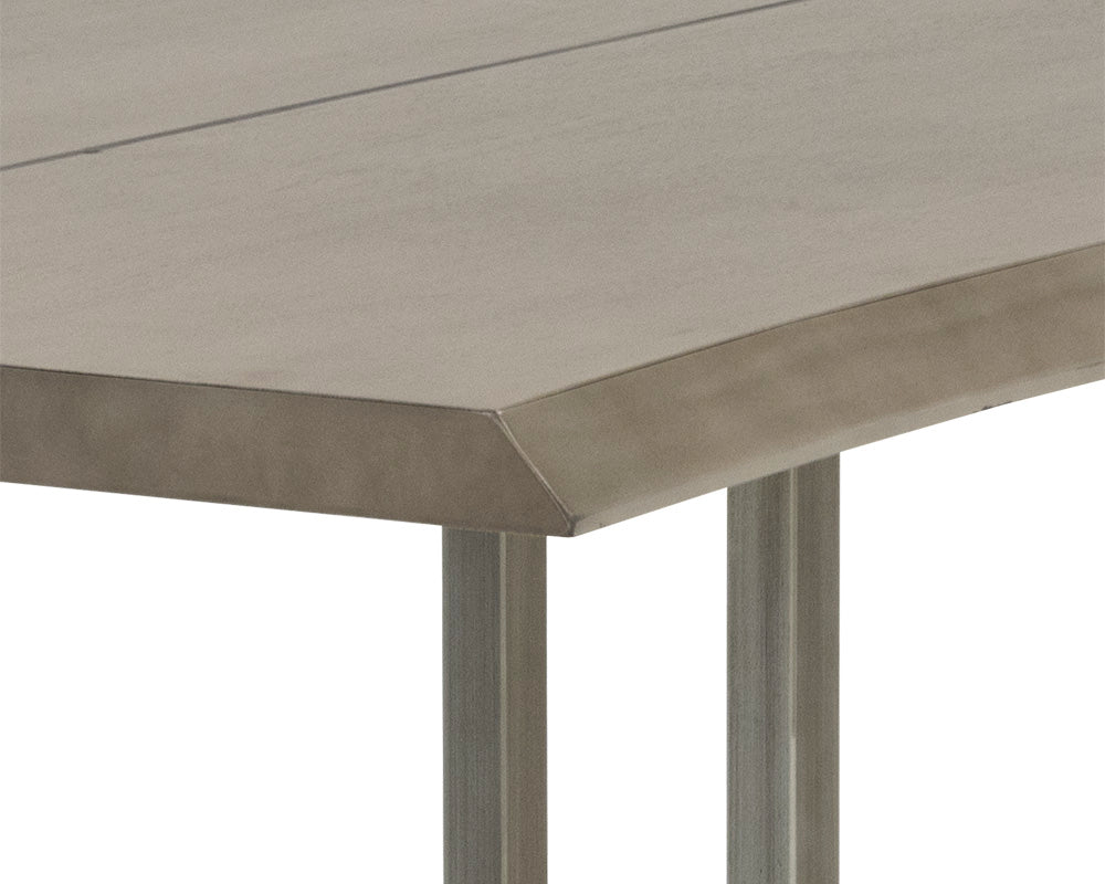 Sunpan Donnelly Dining Table In Antique Brass and Dark Mango/Ash Grey  - 95"