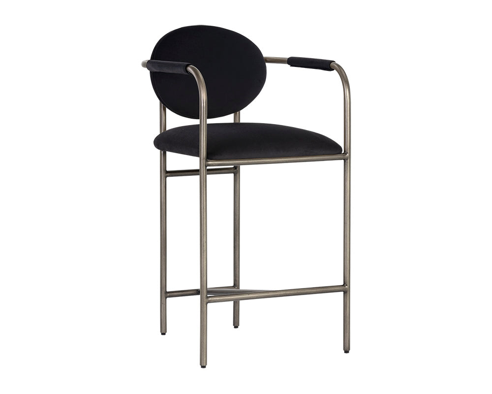 Sunpan Rylan Counter Stool in Abbington Black/Dillon Cream