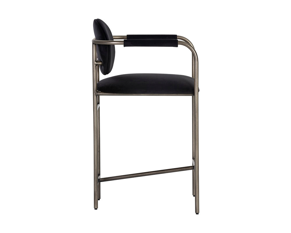Sunpan Rylan Counter Stool in Abbington Black/Dillon Cream