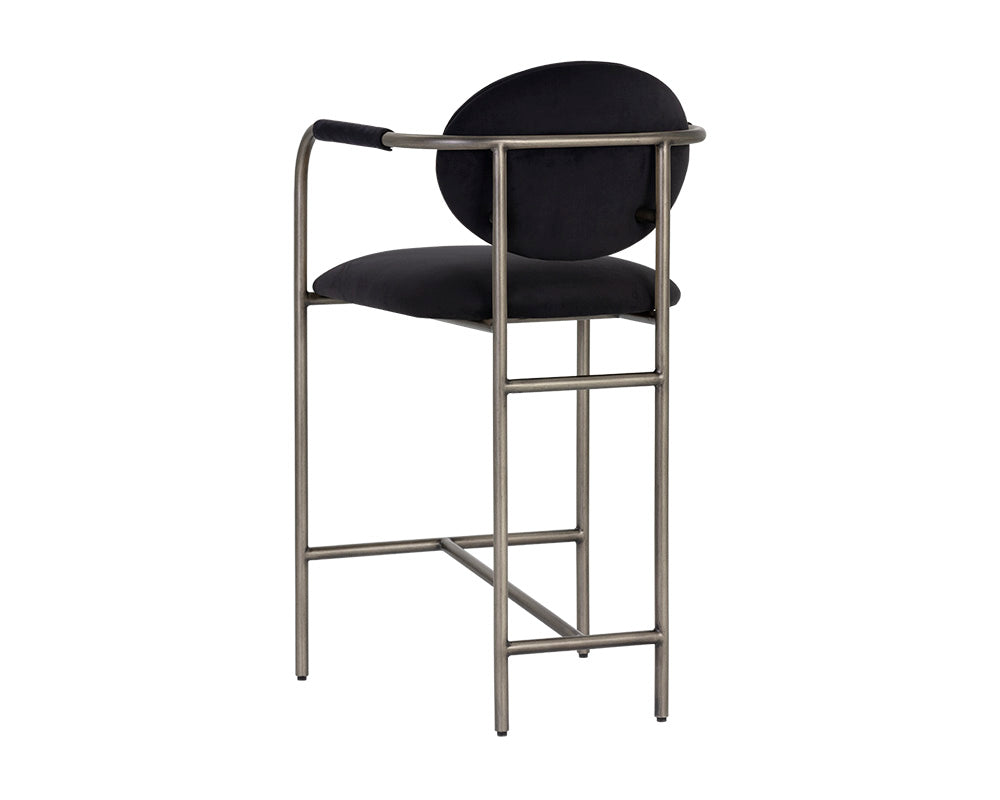 Sunpan Rylan Counter Stool in Abbington Black/Dillon Cream