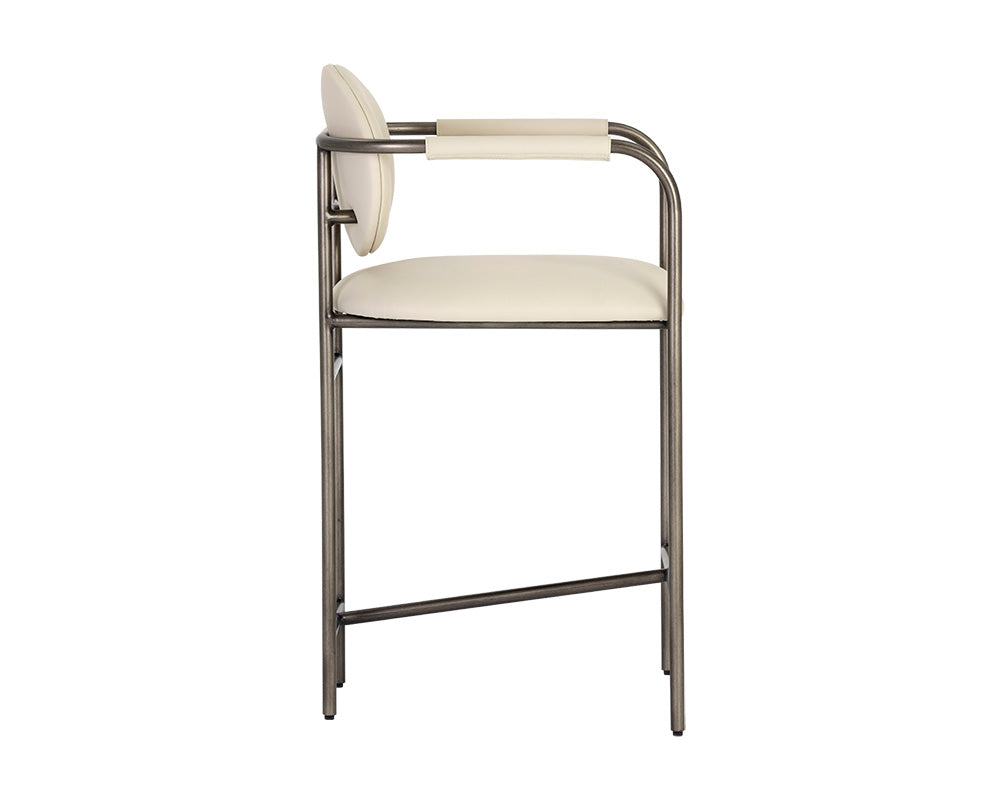 Sunpan Rylan Counter Stool in Abbington Black/Dillon Cream