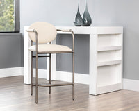 Sunpan Rylan Counter Stool in Abbington Black/Dillon Cream