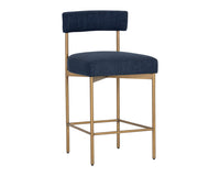 Sunpan Seneca Counter Stool - Antique Brass and Arena Cement/Antique Brass and Arena Navy/Black and Polo Club Stone